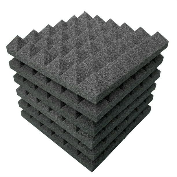 Stack of charcoal pyramid acoustic foam panels