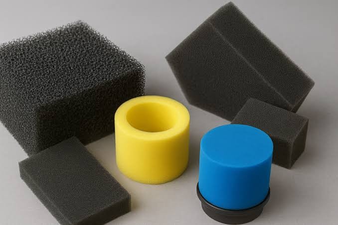 Range of foam filter blocks, cylinders and moulded elements