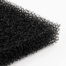 Close-up of polyester reticulated foam cell structure